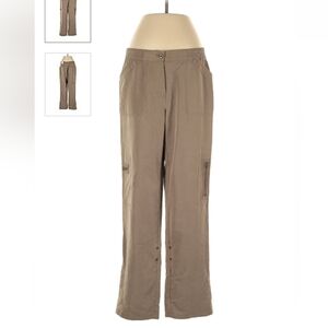 Chico's Convertible Cargo Crops Soft Button-Cuff Straight Leg Taupe Pants- 1.5/M